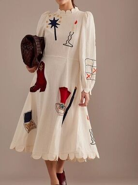 Anthropologie Stella Nova Circus Printed Midi Dress Size XS